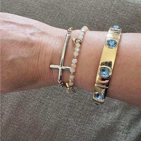 Park Lane Miracle Silver and Gold Cross Bracelet - Picture 5 of 8